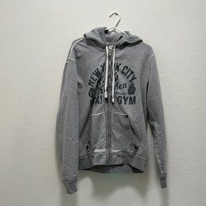 Men’s true religion hoodie zip up gray size large